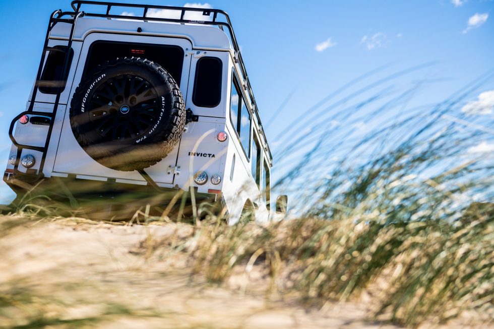 Invicta Landrover in White on Beach